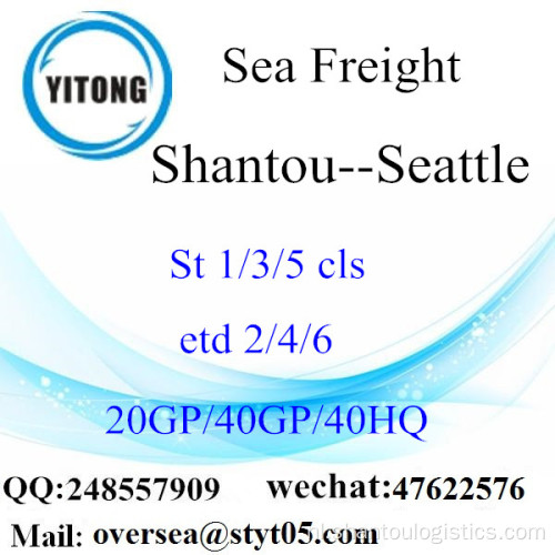 Shantou Port Sea Freight Verzending Naar Seattle